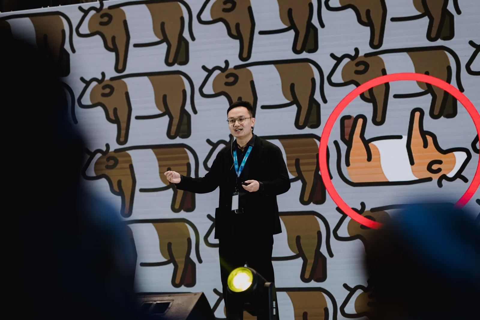 Matthew pitching on stage for TernakAja
