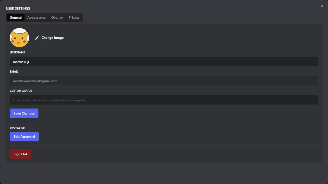 User Settings